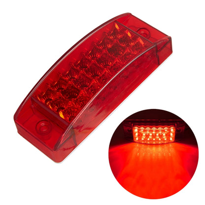 Red LED car tail light with clear housing and 21-diode edge glow