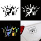 Reflective vinyl car sticker with female fuel gauge pointer, multicolor E/F icons