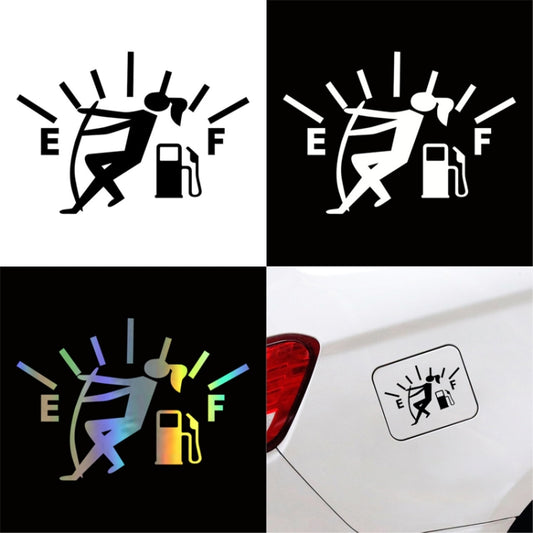 Female Pull Fuel Tank Pointer To Full Hellaflush Reflective Vinyl Car Sticker, Female (Black), Female (Colour)