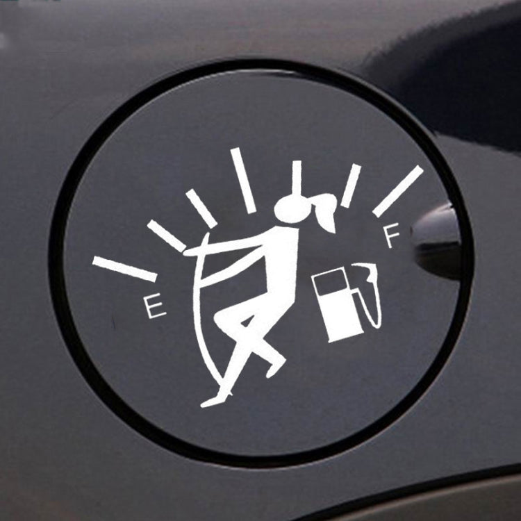 Round reflective fuel gauge pointer sticker with female figure and E/F markings