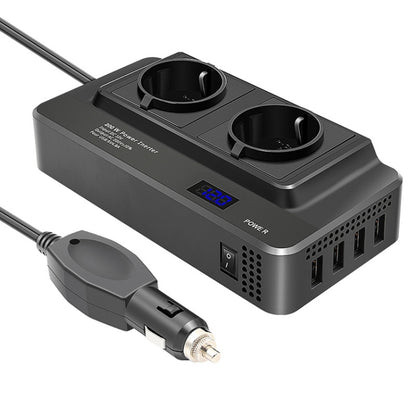 DC12V 200W AC220V Car Smart Multi-functional Digital Display Inverter, EU Plug, EU Plug