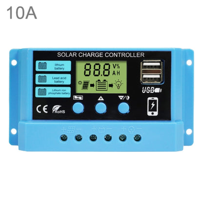 10A Solar Charge Controller 12V / 24V Lithium Lead-Acid Battery Charge Discharge PV Controller, 10A