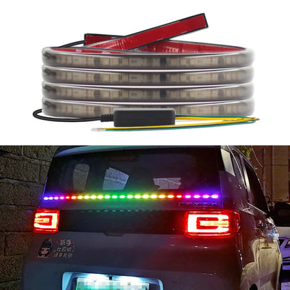 RGB LED daytime running light strip set with flexible red diffuser and wiring