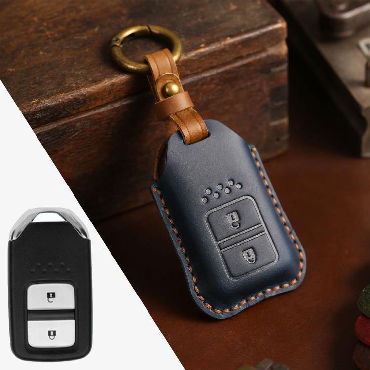 For Honda Car Cowhide Leather Key Protective Cover Key Case, Two Keys Version, For Honda, Two Keys Version
