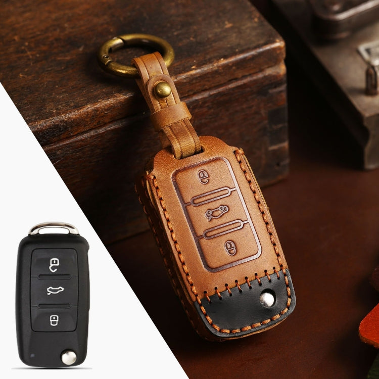 For Volkswagen Car Cowhide Leather Key Protective Cover Key Case, D Version, For Volkswagen, D Version, For Volkswagen,D Version