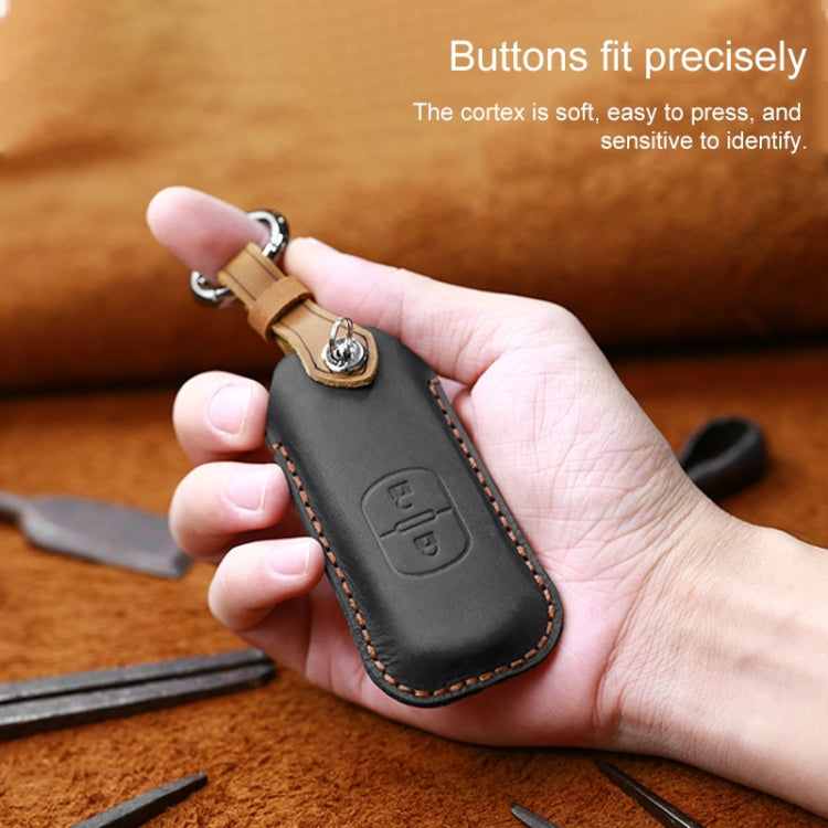 For Mazda Old Style Hallmo Car Cowhide Leather Key Protective Cover Key Case, Three Keys Version, Three Keys Version, For Mazda Old Style, Three Keys Version, For Mazda Old Style