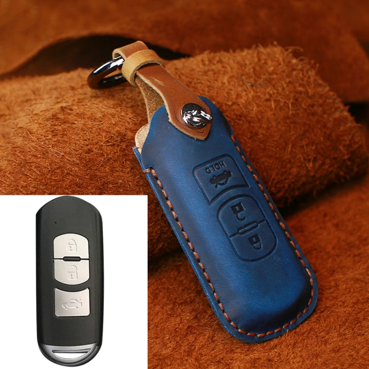 For Mazda Old Style Hallmo Car Cowhide Leather Key Protective Cover Key Case, Three Keys Version, Three Keys Version, For Mazda Old Style, Three Keys Version, For Mazda Old Style