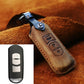 For Mazda Old Style Hallmo Car Cowhide Leather Key Protective Cover Key Case, Three Keys Version, Three Keys Version, For Mazda Old Style, Three Keys Version, For Mazda Old Style