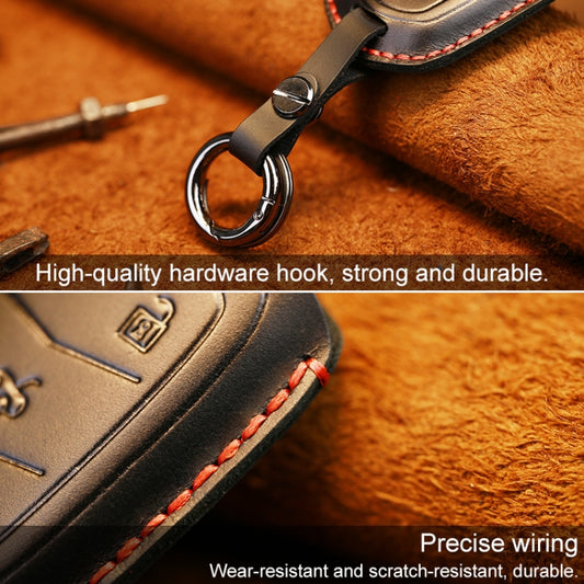 For Cadillac Car Cowhide Leather Key Protective Cover Key Case, Four Keys Version, For Cadillac, Four Keys Version