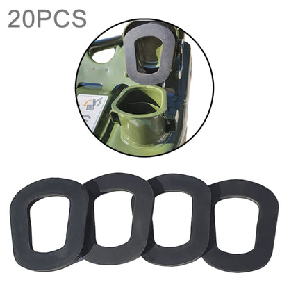Set of black rubber sealing rings, oval loop shape, for drum fuel tank seals
