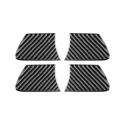 Carbon fiber inside door bowl stickers, set of four, black woven pattern