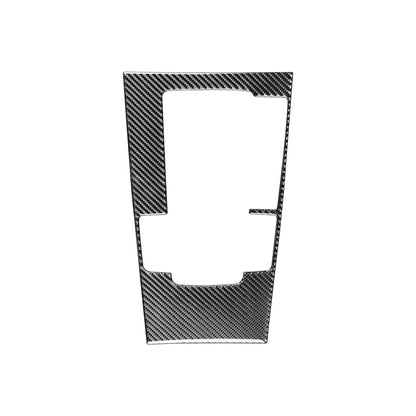 Carbon-fiber look center console gear panel decorative sticker, cutout shape