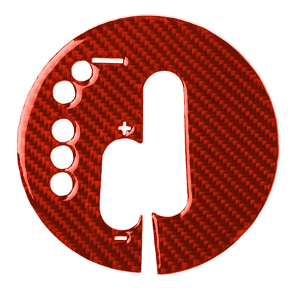 Red carbon-fiber style automatic transmission panel decorative sticker with cutouts