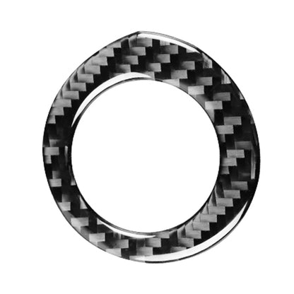 Carbon fiber weave ignition key ring sticker with chrome rim, round black and gray