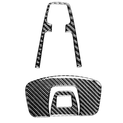 Carbon fiber reading light trim sticker set, two U-shaped pieces with glossy weave finish