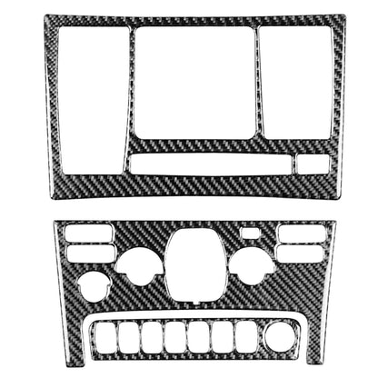 Carbon fiber dashboard control panel sticker set with rectangular cutouts