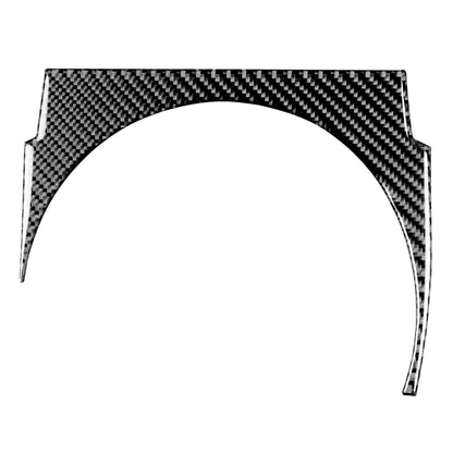 Carbon fiber pattern gear console trim sticker with arched cutout for right drive