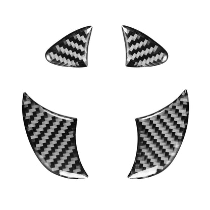 Carbon fiber-look front grille logo stickers, 4-piece set, black and gray