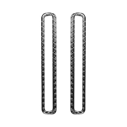 Carbon fiber door air outlet decorative sticker, black with silver trim, 2 long pieces