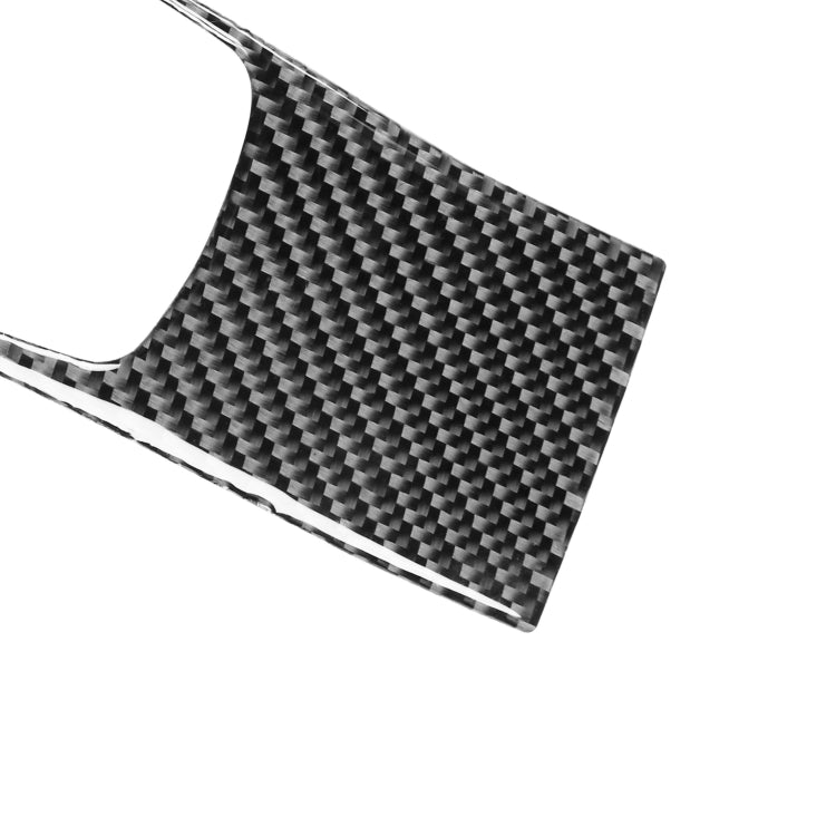 Carbon fiber-look window lift panel trim sticker, curved edge view