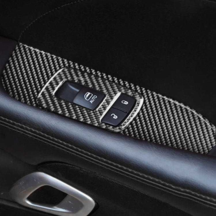 Carbon fiber window lift panel trim sticker around door window switches