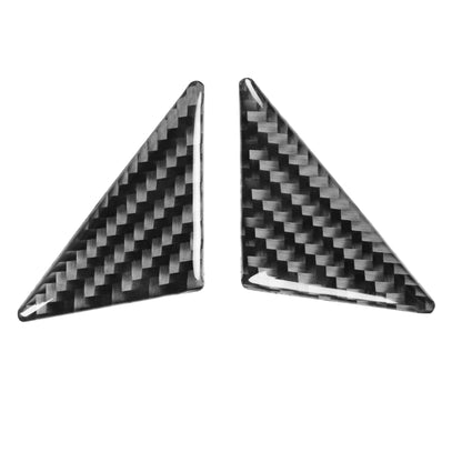 Carbon fiber pattern window post trim stickers, pair of triangular pieces
