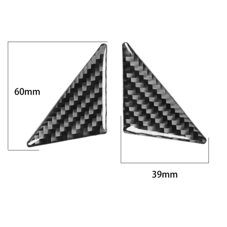 Window post trim stickers with carbon fiber pattern; 60mm and 39mm sizes shown