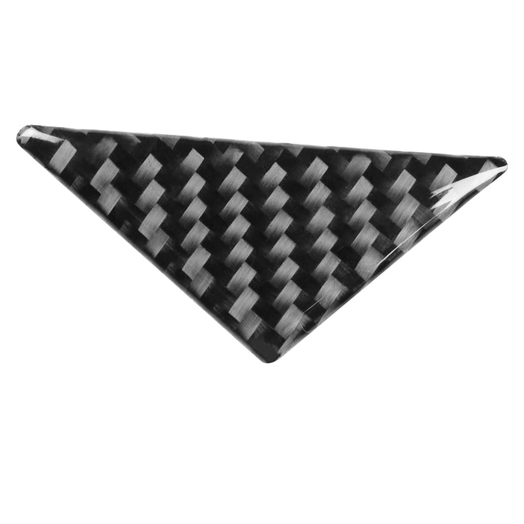 Triangular carbon fiber pattern window post trim sticker, glossy black weave