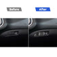 Dashboard storage handle area with carbon fiber trim insert around the control