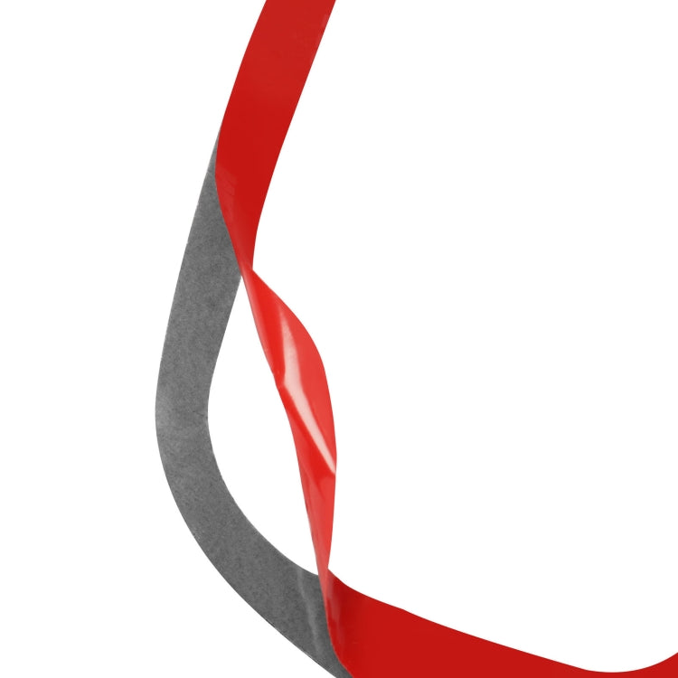 Carbon fiber trim sticker with red protective film and gray outer edge