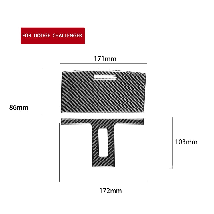 Carbon fiber style reading light panel sticker with measurements and T-shaped center opening