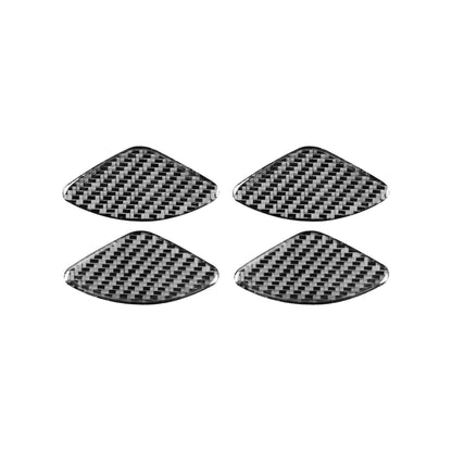 Set of four carbon-fiber patterned inner door bowl stickers, curved oval shape
