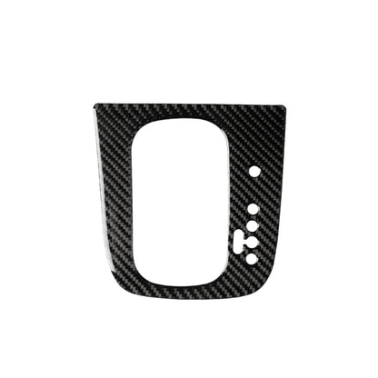 Carbon fiber gear selector trim sticker, black patterned surround with lever cutout
