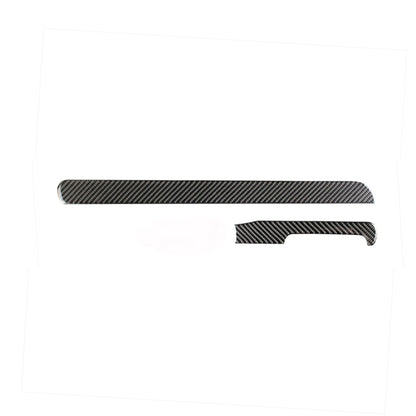 Carbon fiber texture center console trim sticker strip, curved fit, black gray weave