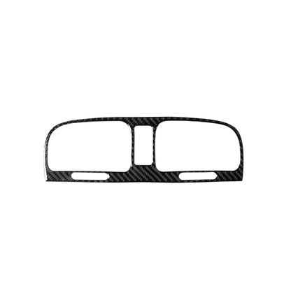 Carbon fiber-look dashboard air vent trim sticker with two rectangular openings