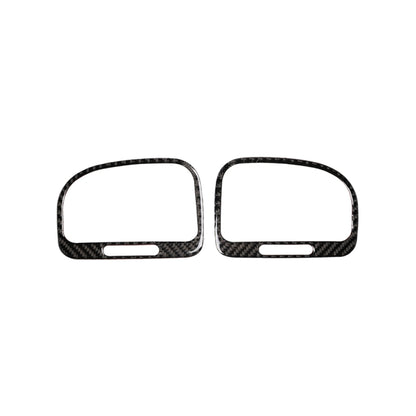 Carbon-fiber style air outlet trim bezels, left and right, black weave with cutout