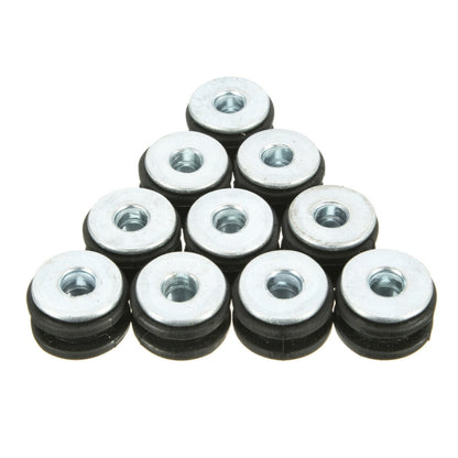 Rubber grommets and bolts assortment kit, black rubber with galvanized metal centers