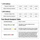 Battery test result table showing voltage and capacity thresholds for 12V and 24V