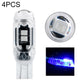 T10 car clearance light bulb, clear body with blue 5-LEDs and lens