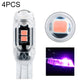 T10 car clearance light bulb, clear body with pink 5-LEDs and lens