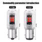 Two clear LED bayonet bulbs with metal base and red LED arrays, labeled 1156/1157