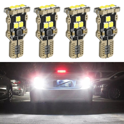 Set of four T15 LED reversing bulbs with 9 SMD chips each, bright white light