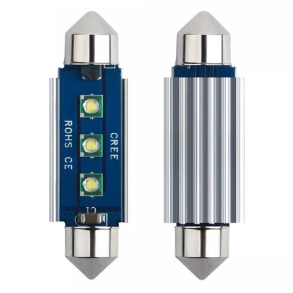 41mm car reading dome LED light bulb with 3 SMD chips and chrome caps