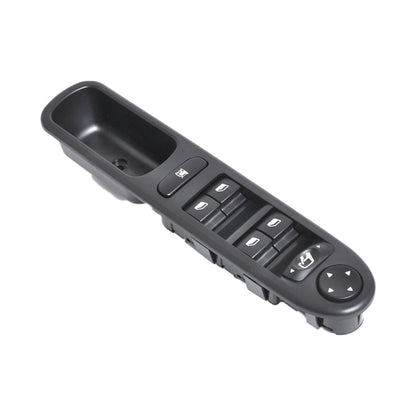Black power window master control switch with four rocker buttons and arrow controls