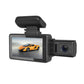 Dual dash cam with front camera, interior camera module, and LCD display