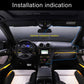 Dash cam installation indication inside car, showing optimal mounting location