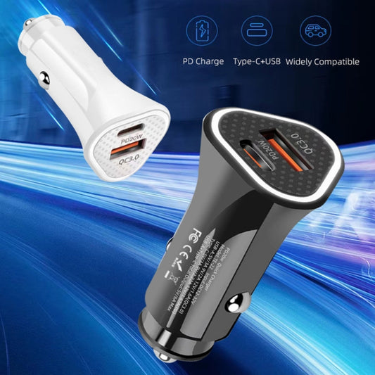 PD + QC3.0 Car 2 in 1 Triangle Fast Charger Car Cigarette Lighter, Car Triangle Charger