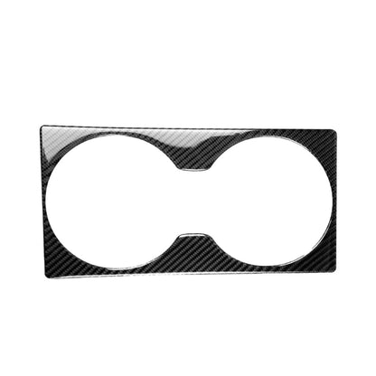 Carbon fiber-look rear seat speaker decorative sticker with two oval cutouts