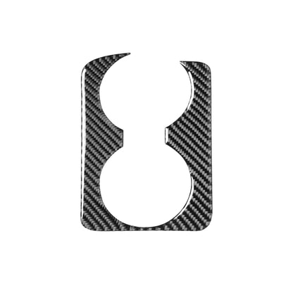 Carbon fiber handrail cup holder trim sticker with two round openings