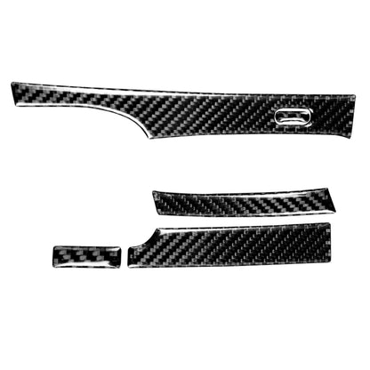 Carbon fiber weave gear trim sticker set with three pieces, black and silver